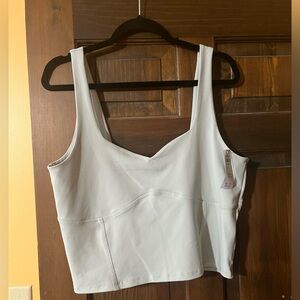 NEW Abercrombie & Fitch corset seamless sweetheart neck tank top in cream (XL)